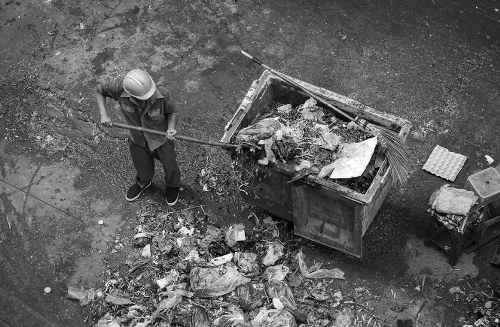 Builders skip placement at a Shepherds Bush construction site