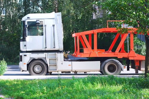 Professional rubbish removal team at work